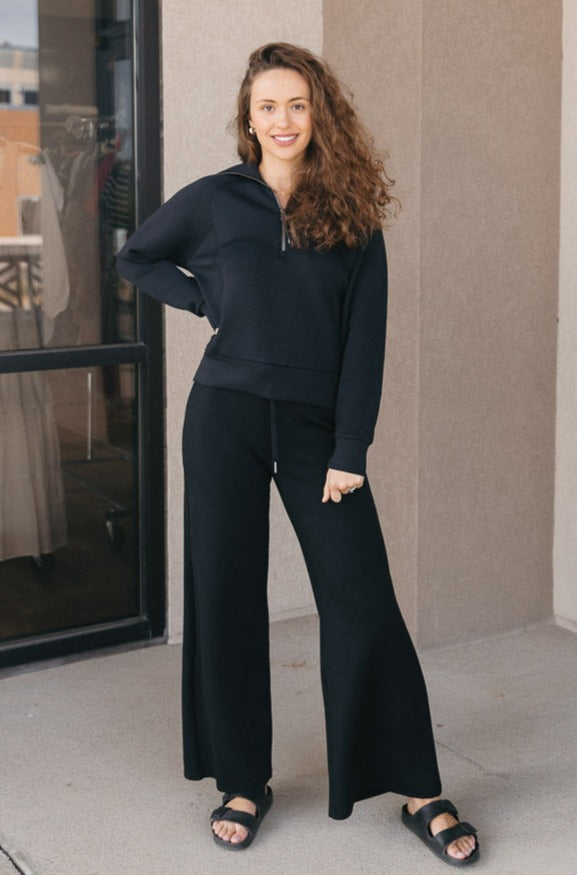 Eaksone - Long Sleeve Wide Leg Jumpsuit