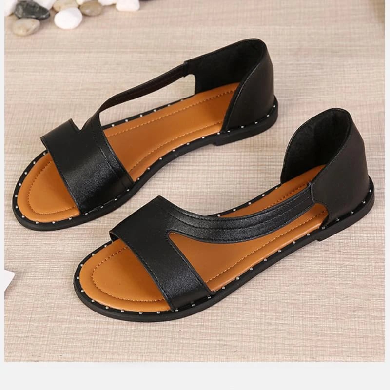 Eaksone - studded open toe flat sandals