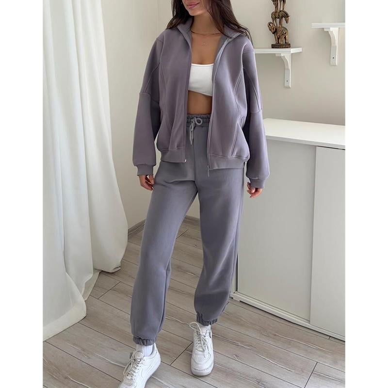 Eaksone - Triple Threaded High-Neck Casual Sportswear 2-piece set