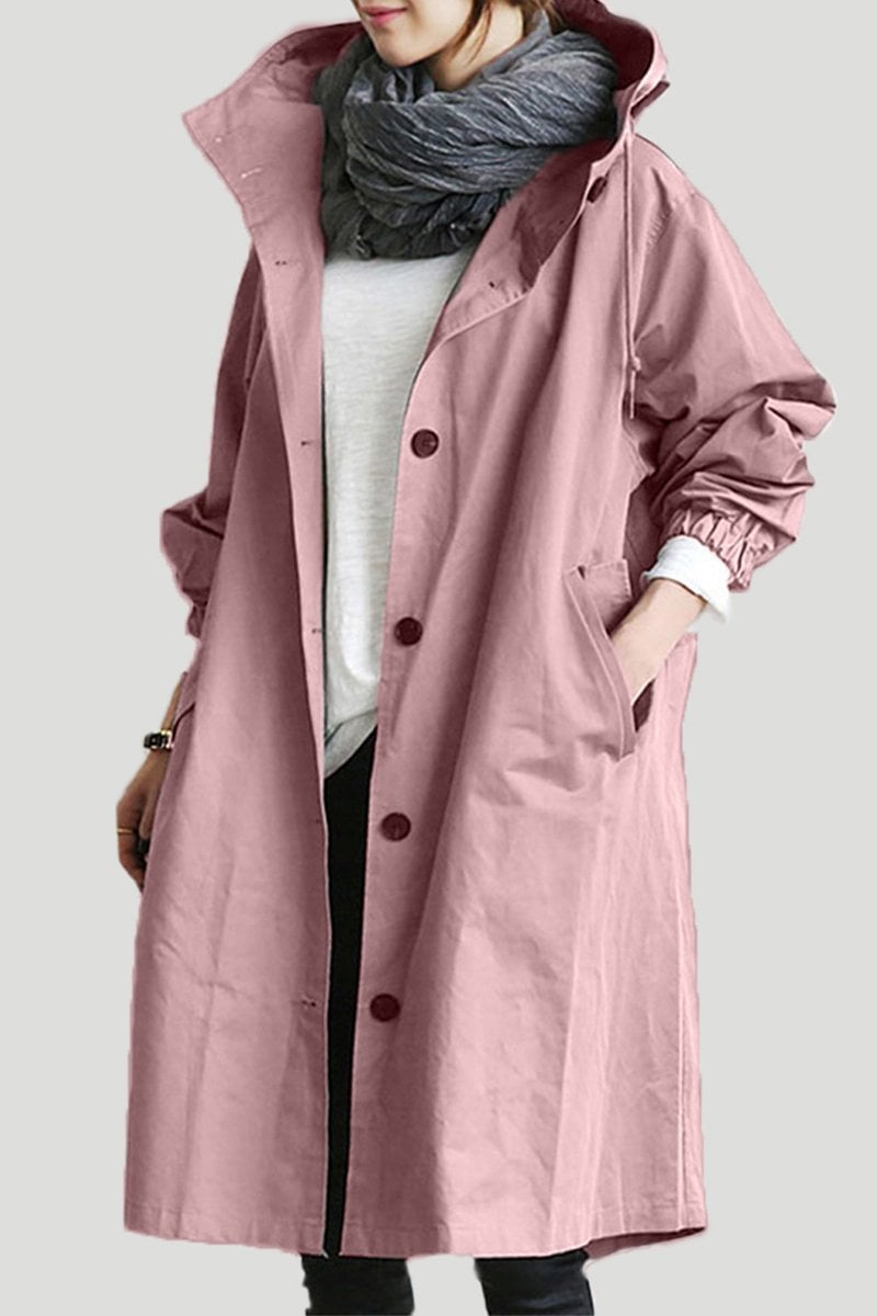 Eaksone - Water Resistant Oversized Hooded Windbreaker Rain Jacket