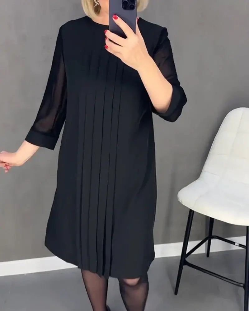 Eaksone - New Straight Medium Sleeve Dress