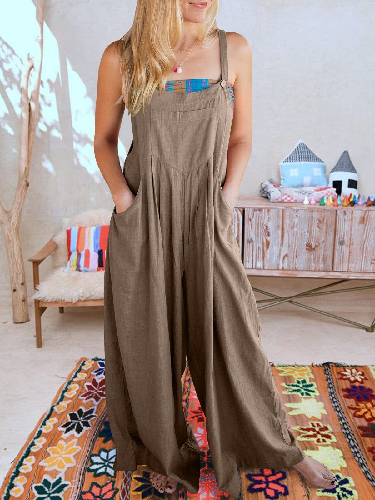 Eaksone - SALE PLUS SIZE WIDE LEG OVERALLS JUMPSUIT