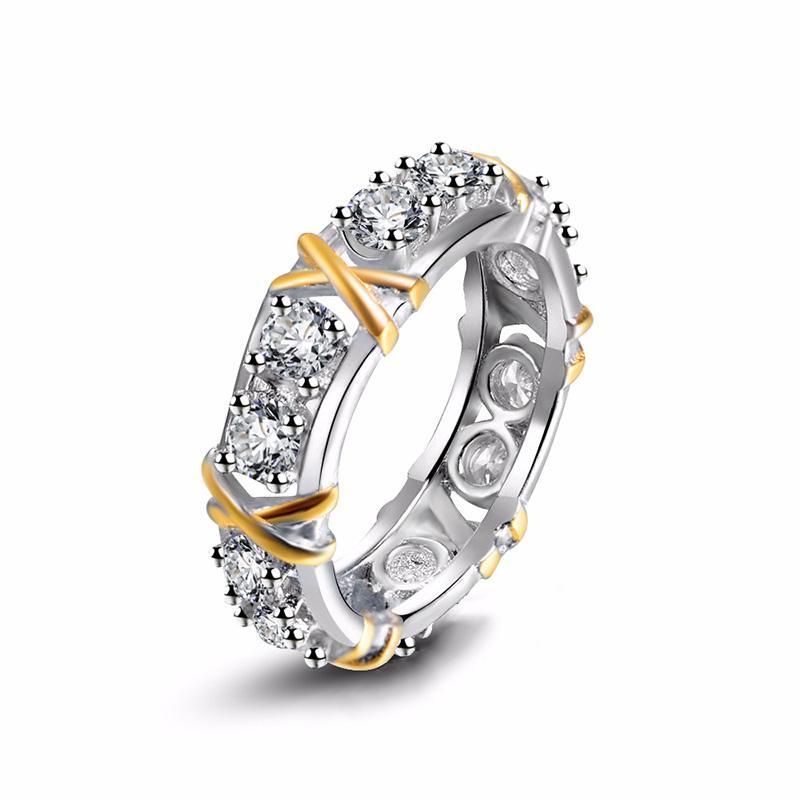 Eaksone - Gold-Plated Dichroic Inlaid Zircon Ring