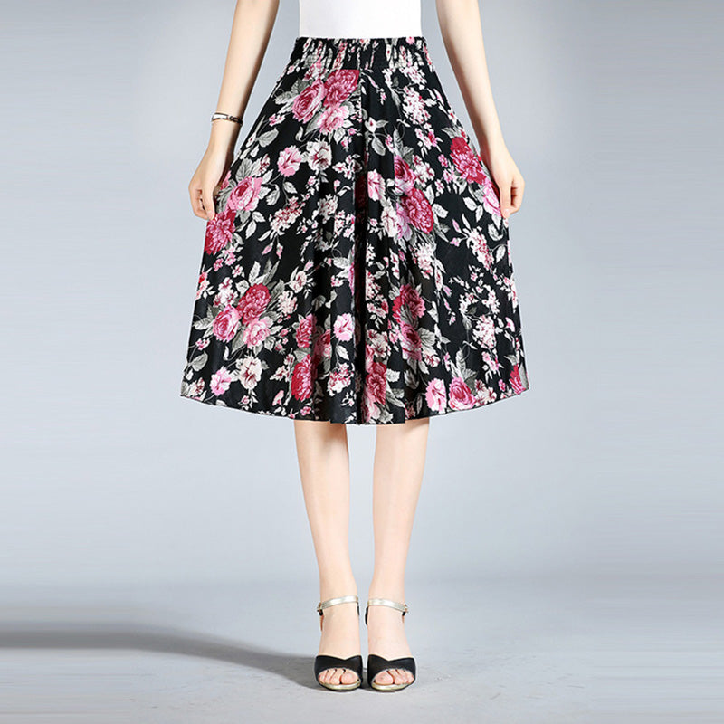 Eaksone - Women's Vintage Style Wide Leg Culottes