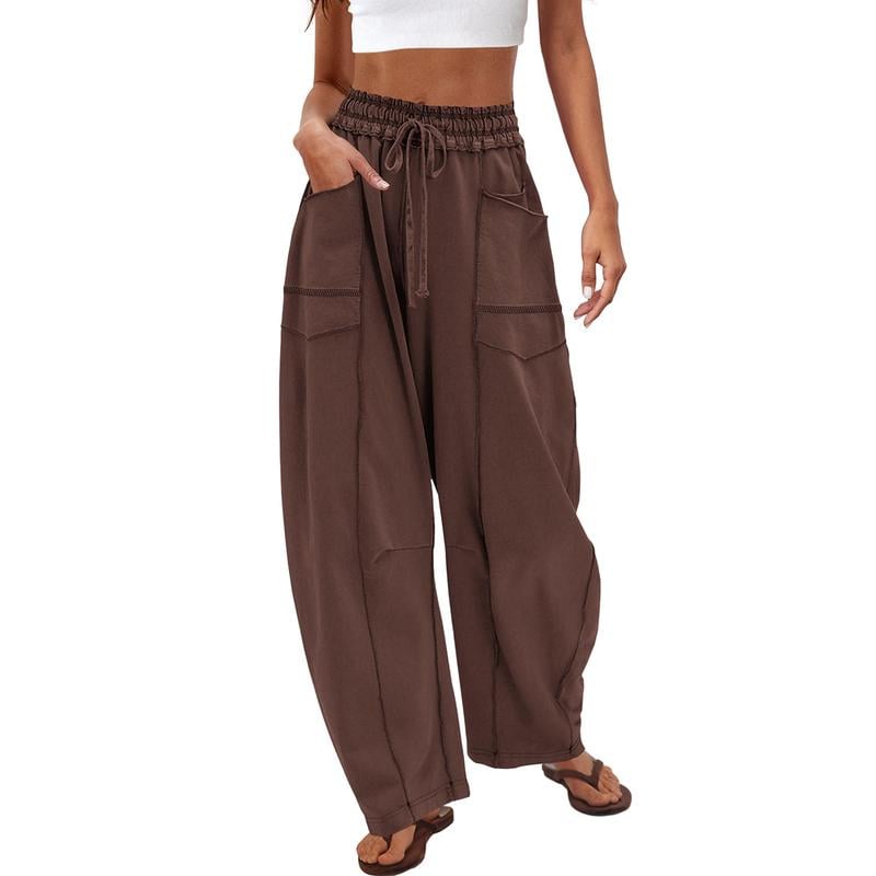 Eaksone - Womens Baggy Barrel Pants Wide Legs, Big Pockets, Zero Stress!