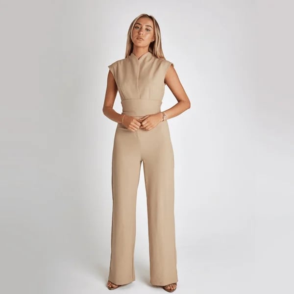 Eaksone - Women's Sleeveless Wide-Leg Jumpsuit
