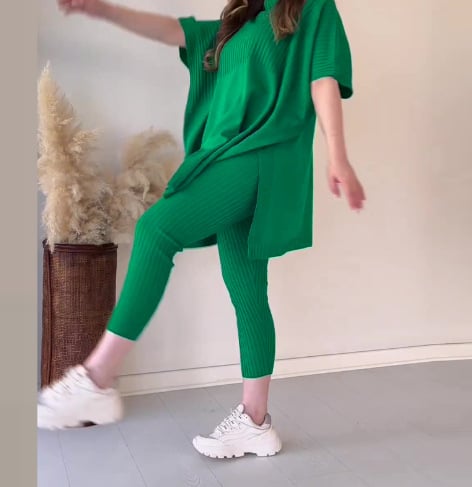 Eaksone - Fresh and elegant knitted two-piece set