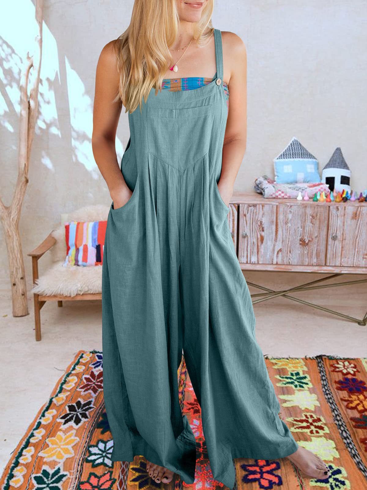 Eaksone - SALE PLUS SIZE WIDE LEG OVERALLS JUMPSUIT