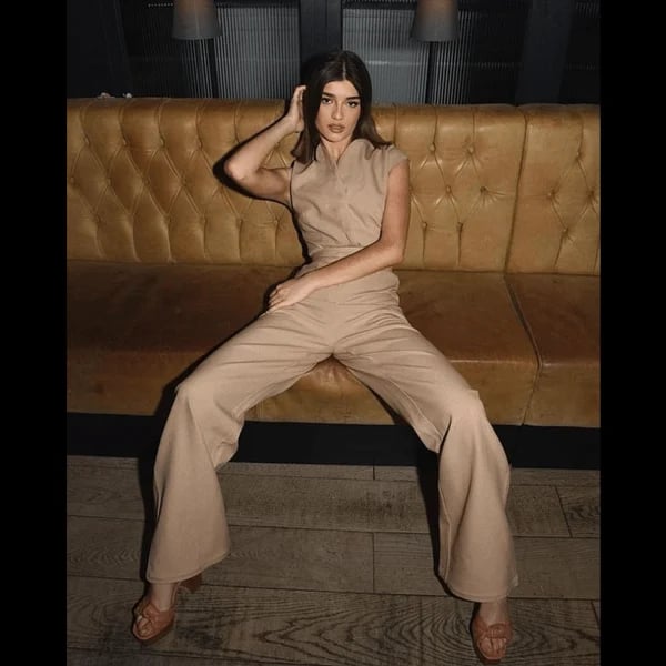 Eaksone - Women's Sleeveless Wide-Leg Jumpsuit