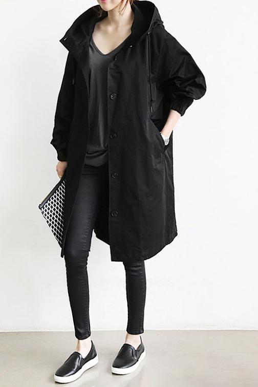 Eaksone - Water Resistant Oversized Hooded Windbreaker Rain Jacket