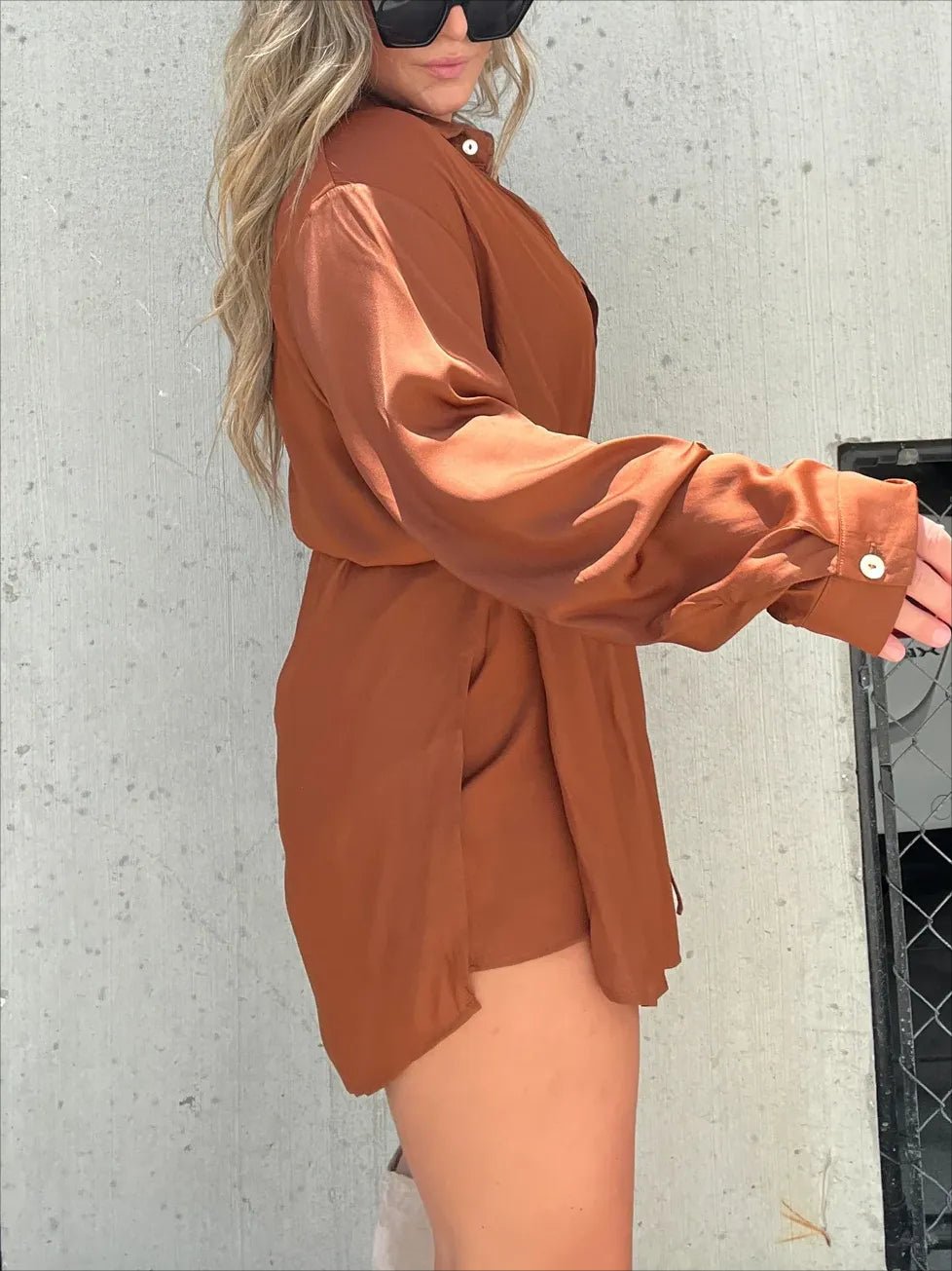 Eaksone - Versatile solid color long sleeve shirt suit