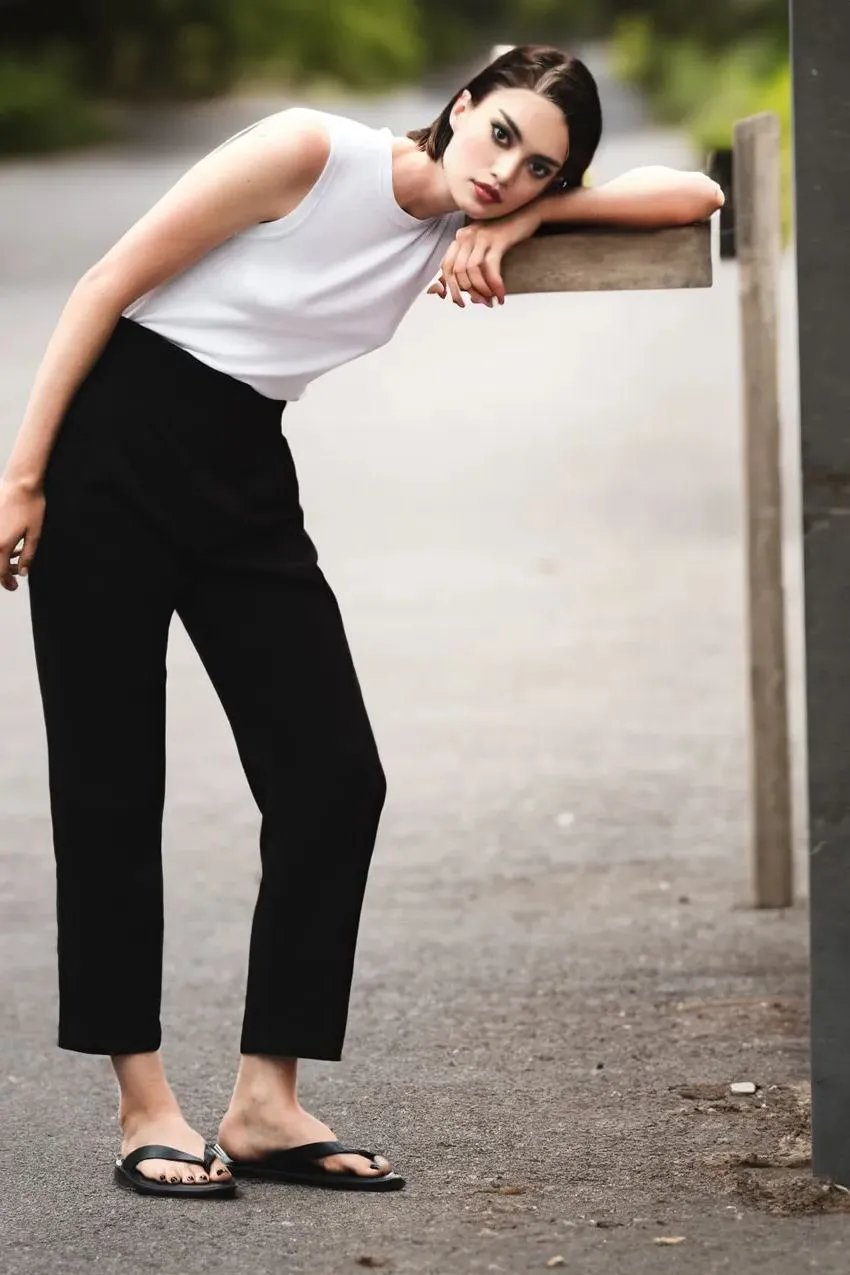 Eaksone - Tailored Pleat High Waist Pants