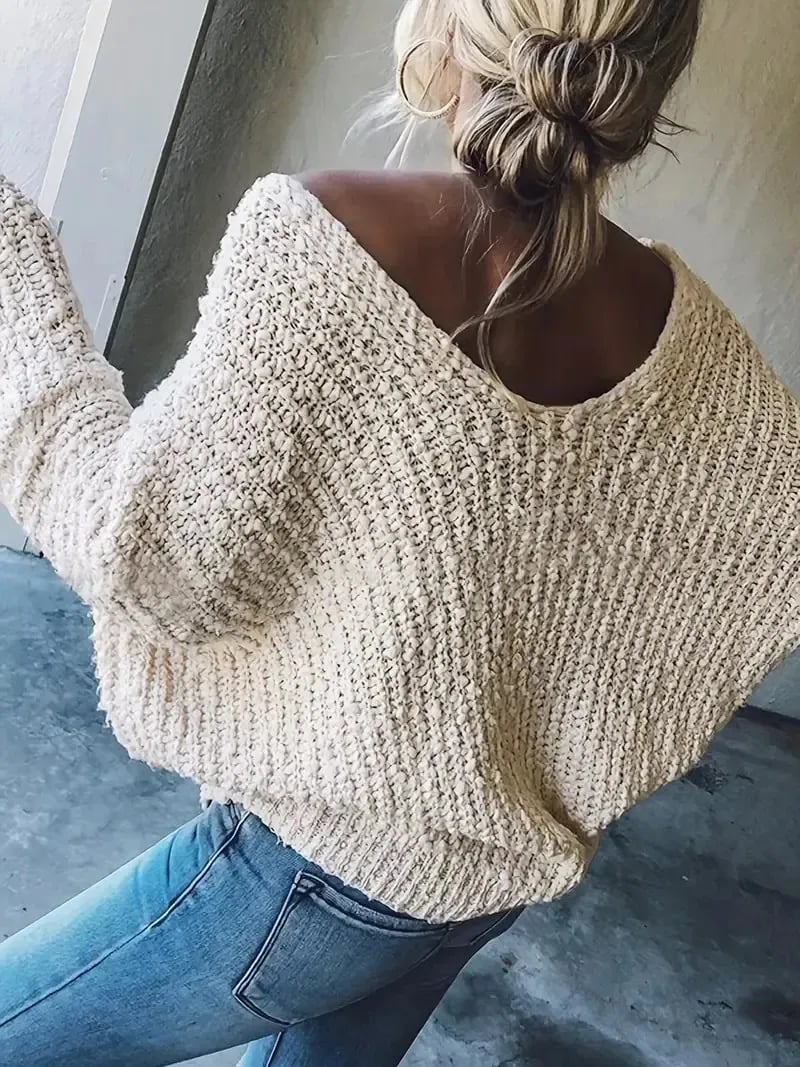Eaksone - Women's Off-the-Shoulder Sweater Loose Lightweight Pullover Top