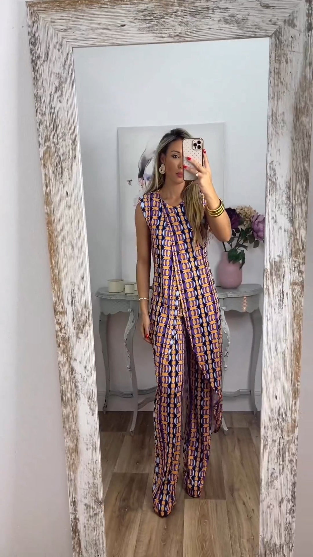 Eaksone - New Arrival Abstract Printed Comfy Suit For Women