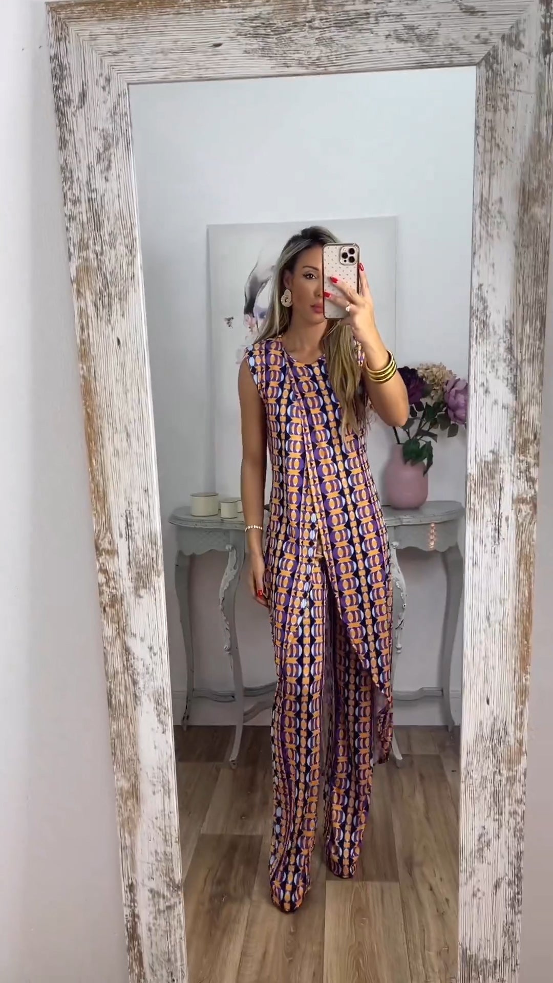 Eaksone - New Arrival Abstract Printed Comfy Suit For Women