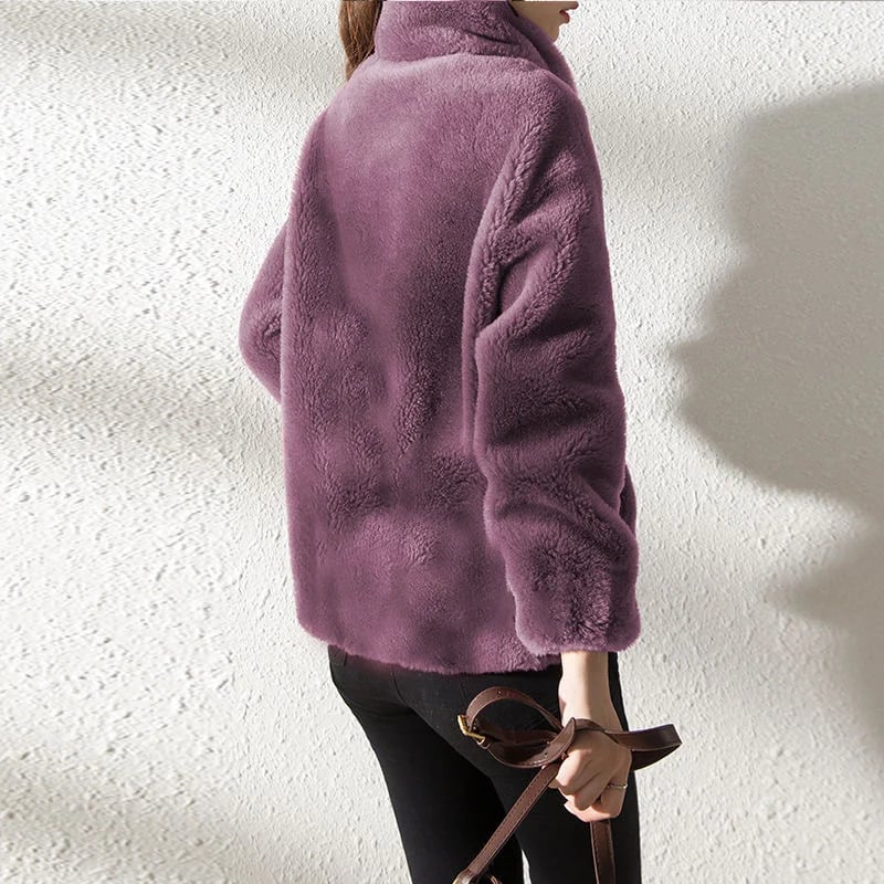 Eaksone - Padded Coat Stand-collar Double-faced Fleece Jacket