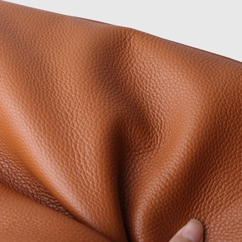Eaksone - Solid color simple genuine leather shoulder bag