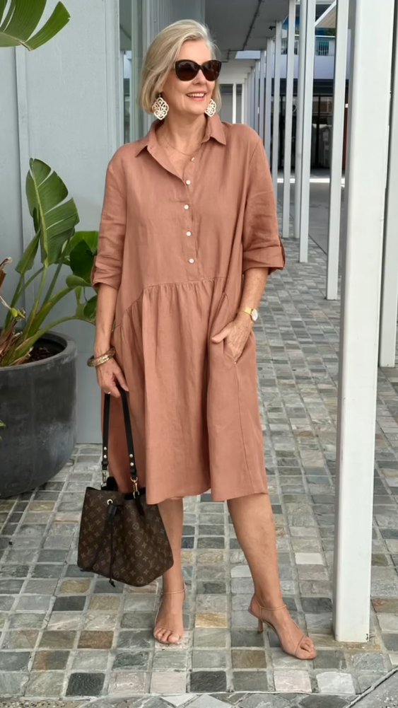 Eaksone - New Women's Cotton linen casual dress