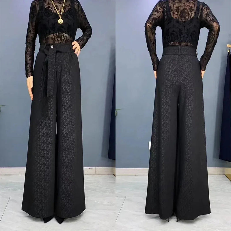 Eaksone - Fashionable Draping Wide Leg Pants