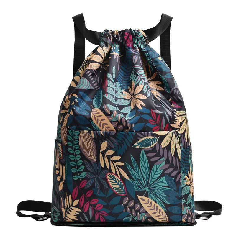 Eaksone - Drawstring Foldable Large Capacity Dry-wet Separation Travel Sports Backpack
