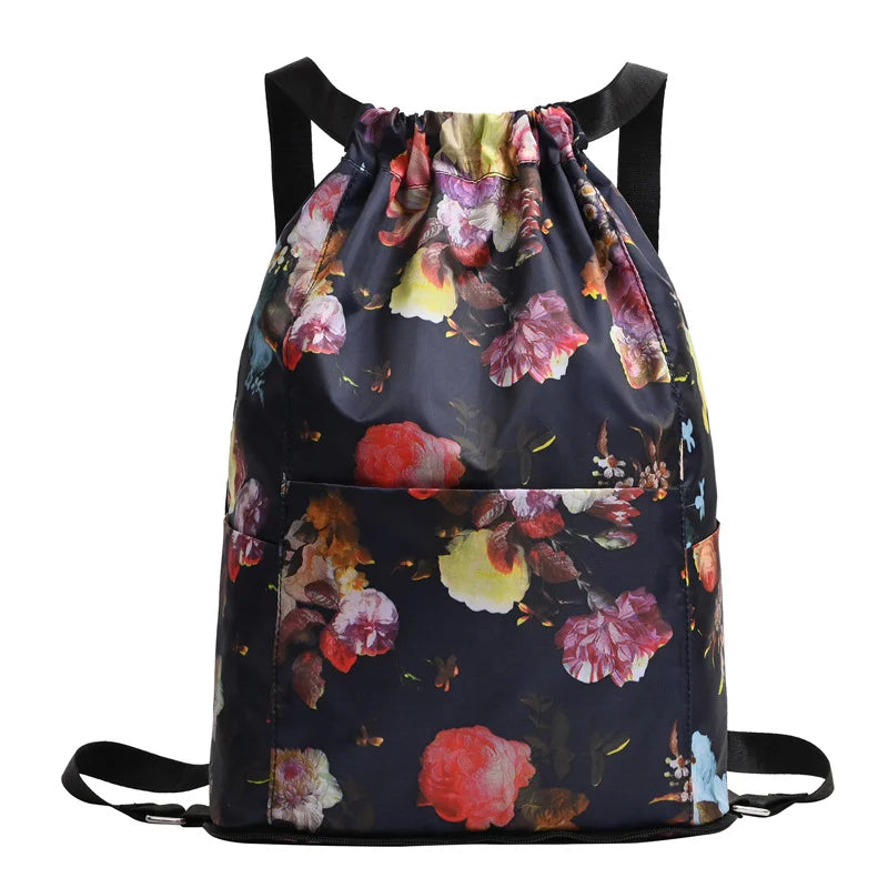 Eaksone - Drawstring Foldable Large Capacity Dry-wet Separation Travel Sports Backpack