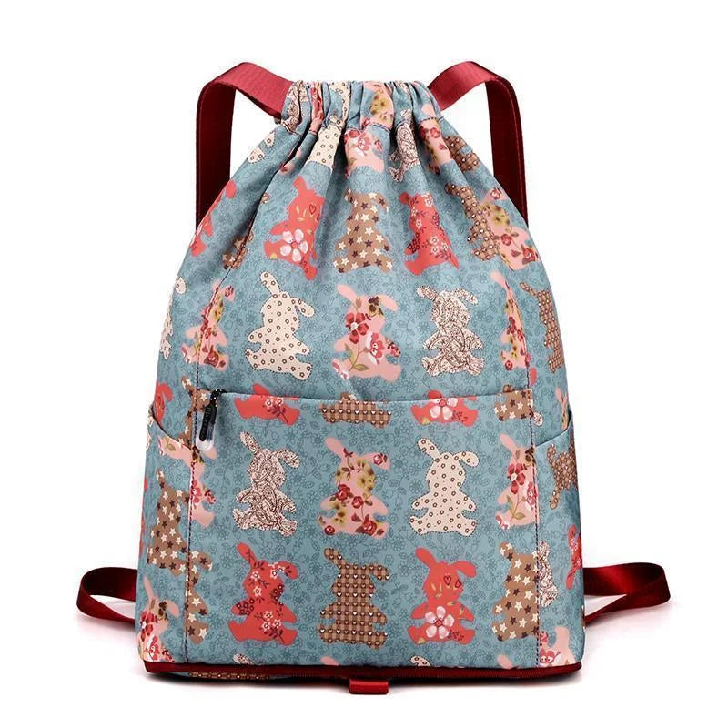 Eaksone - Drawstring Foldable Large Capacity Dry-wet Separation Travel Sports Backpack