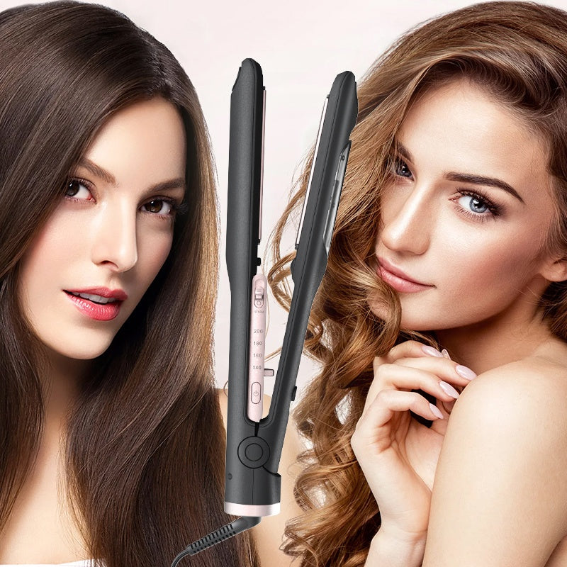 Flat Hair Straightener 2 in 1 Curly Hair Salon Ceramic Portable Ionic Hair Straightener