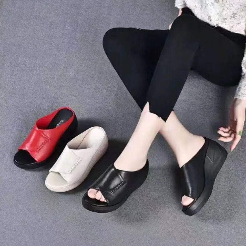 Eaksone - Women's New Thick-Bottomed Fish Mouth Slippers