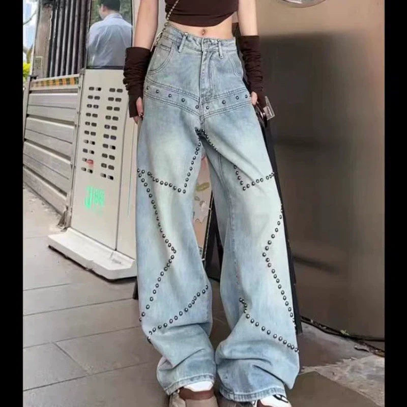 Eaksone - Fake two-piece high-end hot girl denim skirt