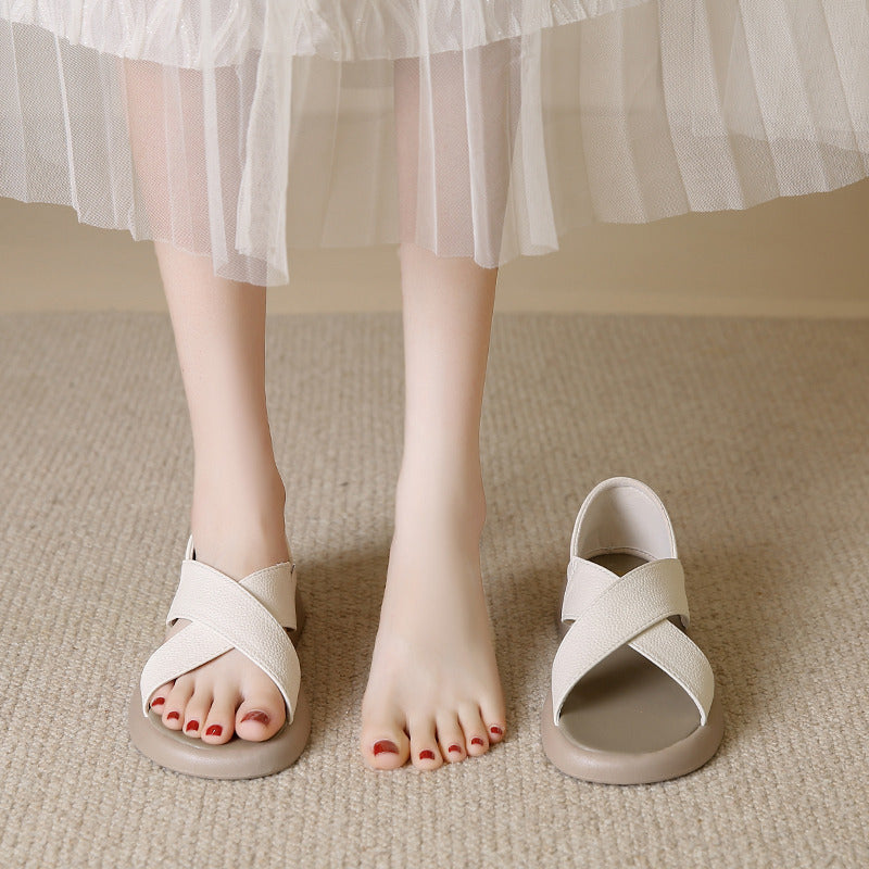 Eaksone - Women's Soft Cross Leather Sandals