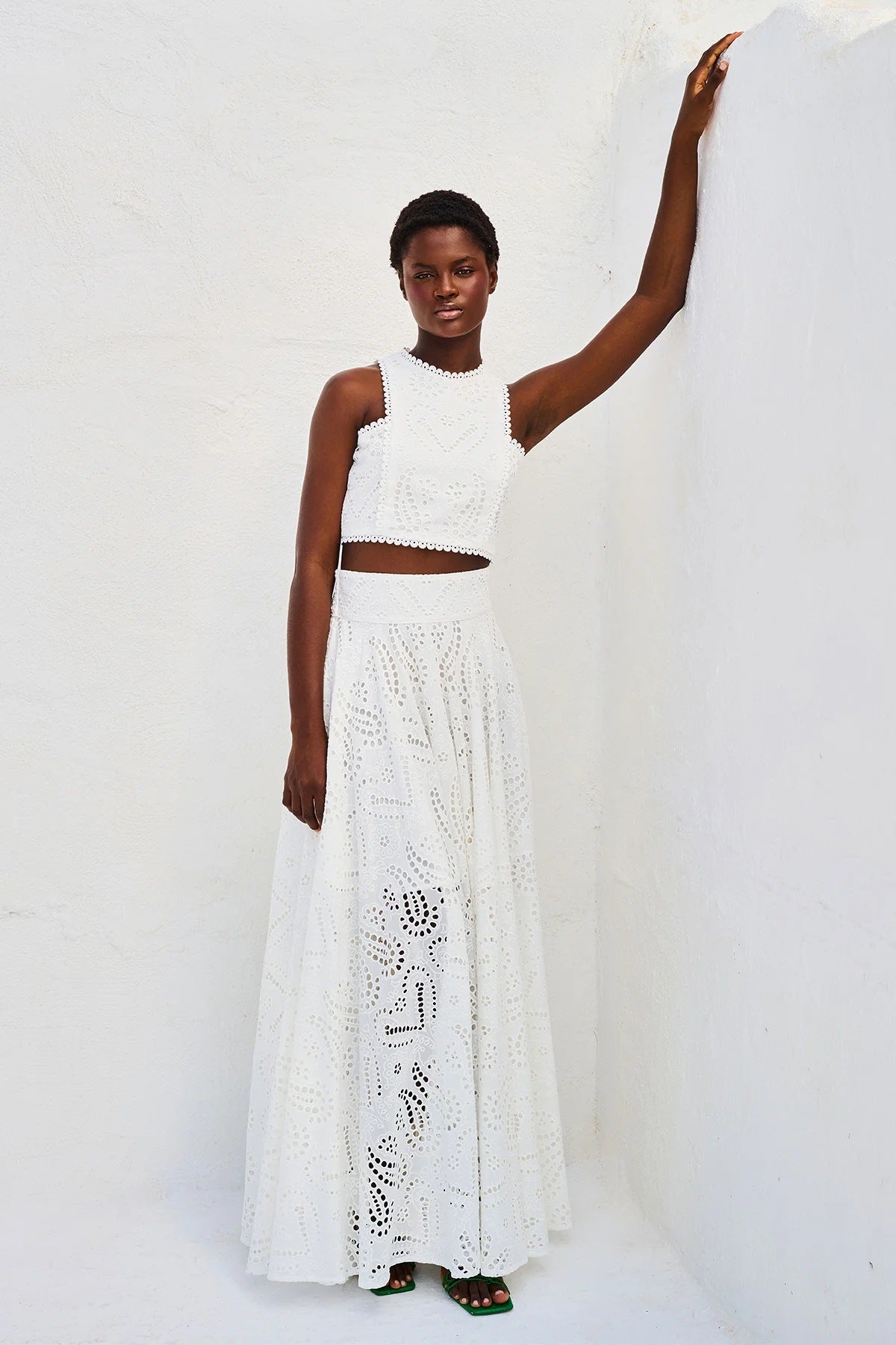 Eaksone - paris dream embroidered lace short vest setting