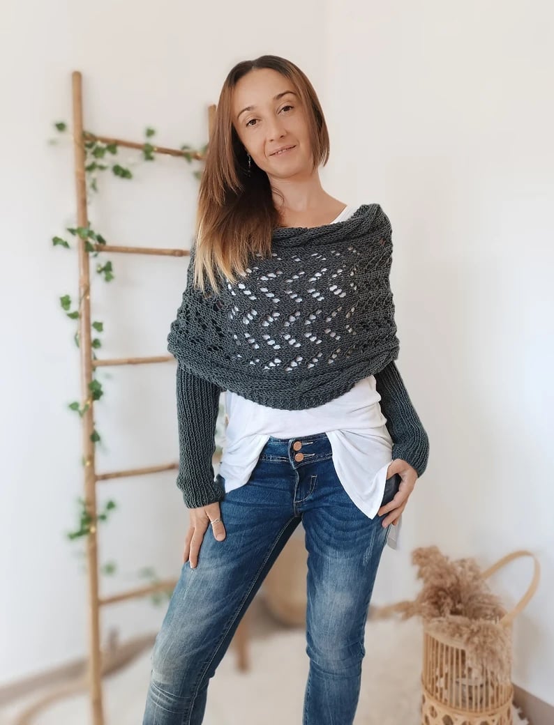 Eaksone - Knitted Wrap Shrugs For Women