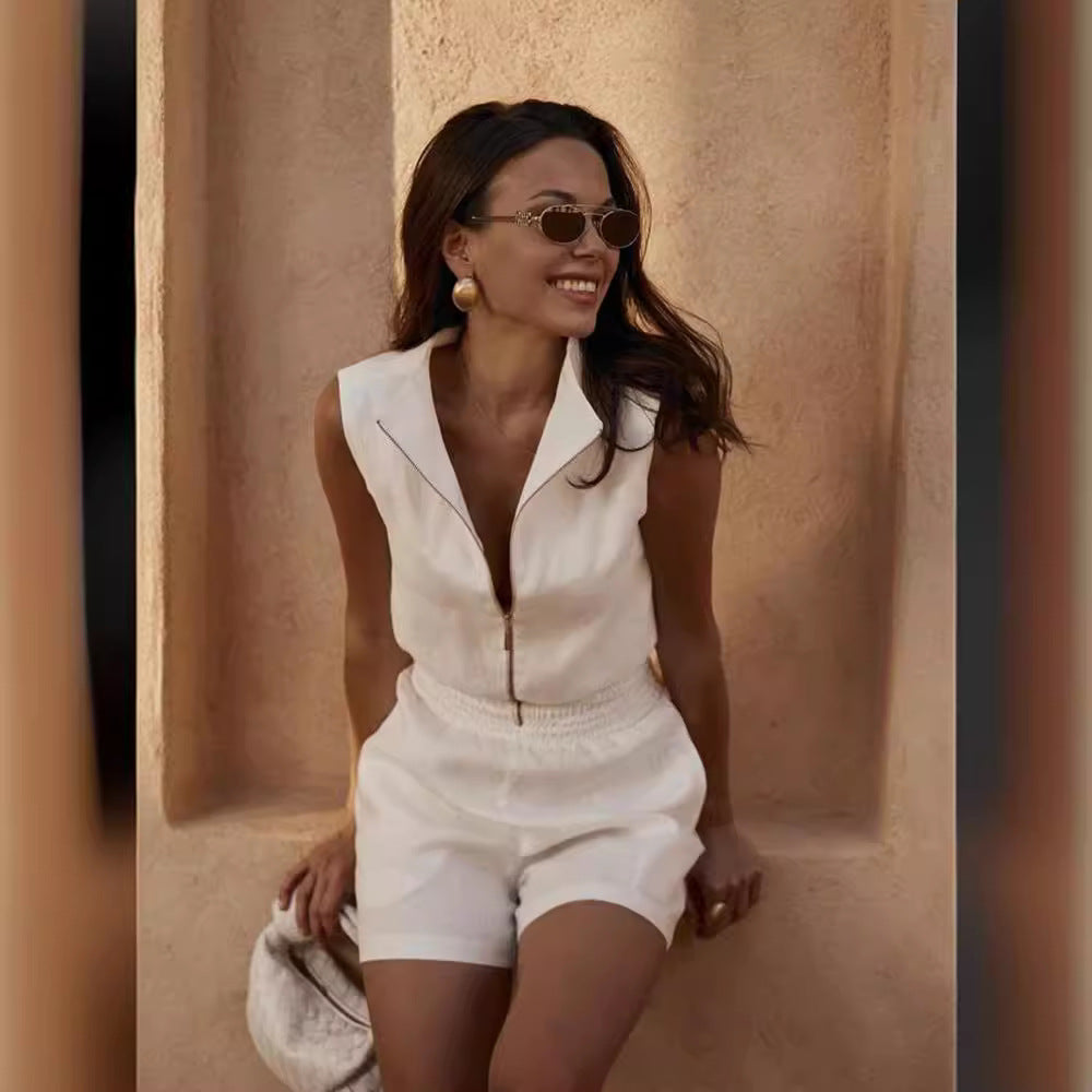 Eaksone - Summer Temperament Sleeveless Jumpsuit