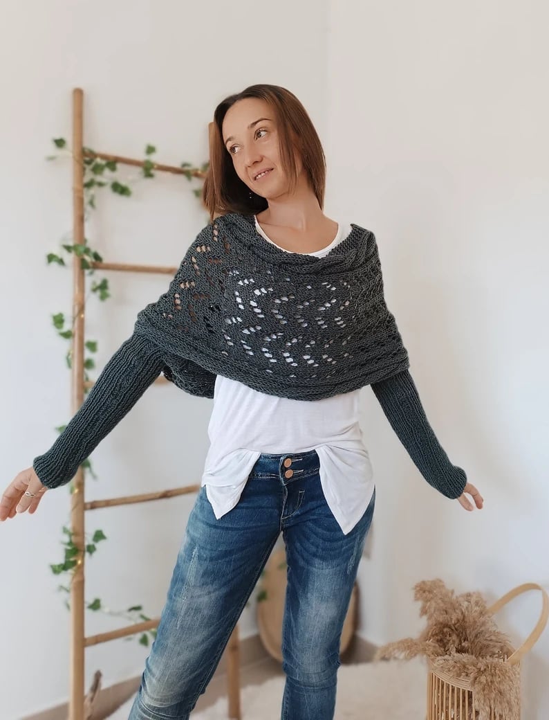 Eaksone - Knitted Wrap Shrugs For Women