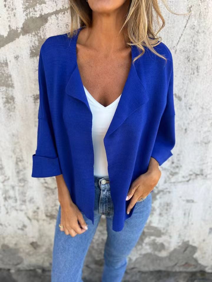Eaksone - Casual Faux Suede Cardigan