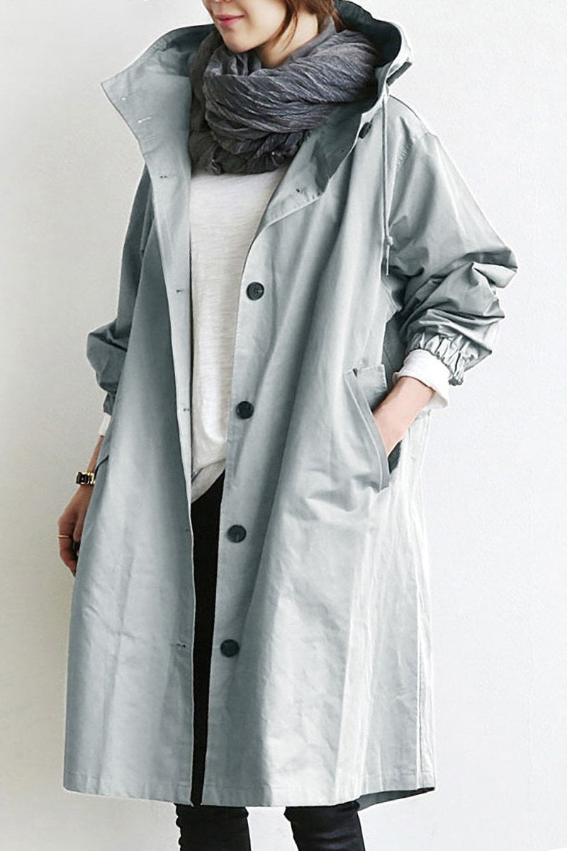 Eaksone - Water Resistant Oversized Hooded Windbreaker Rain Jacket