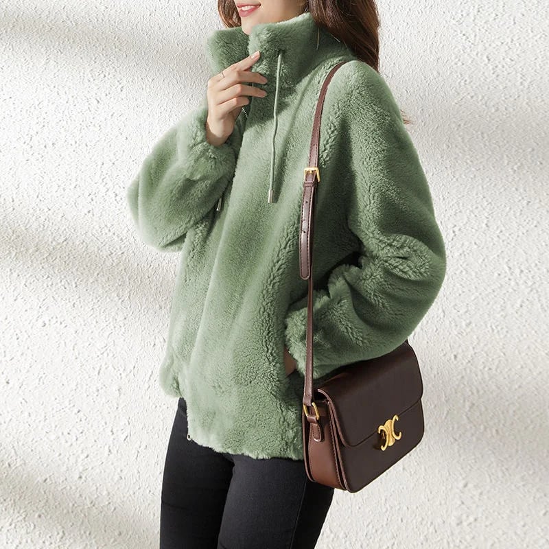 Eaksone - Padded Coat Stand-collar Double-faced Fleece Jacket