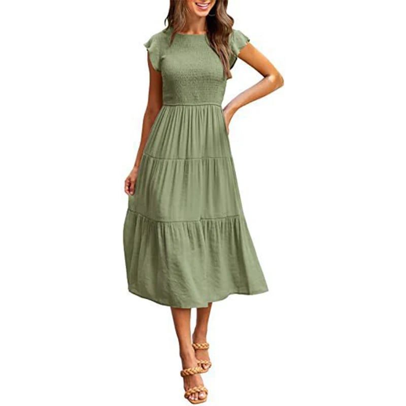 Eaksone - Women's summer casual flowing short midi dress