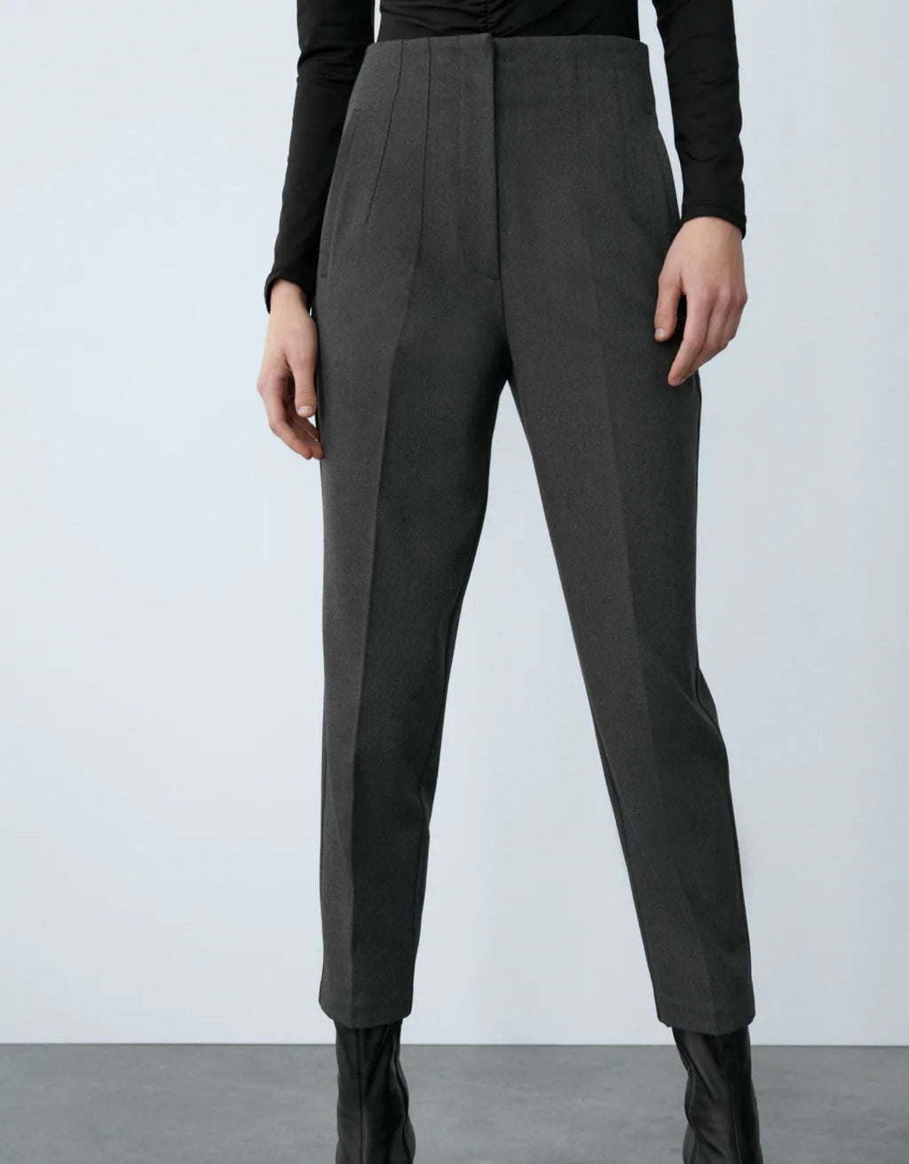 Eaksone - Tailored Pleat High Waist Pants