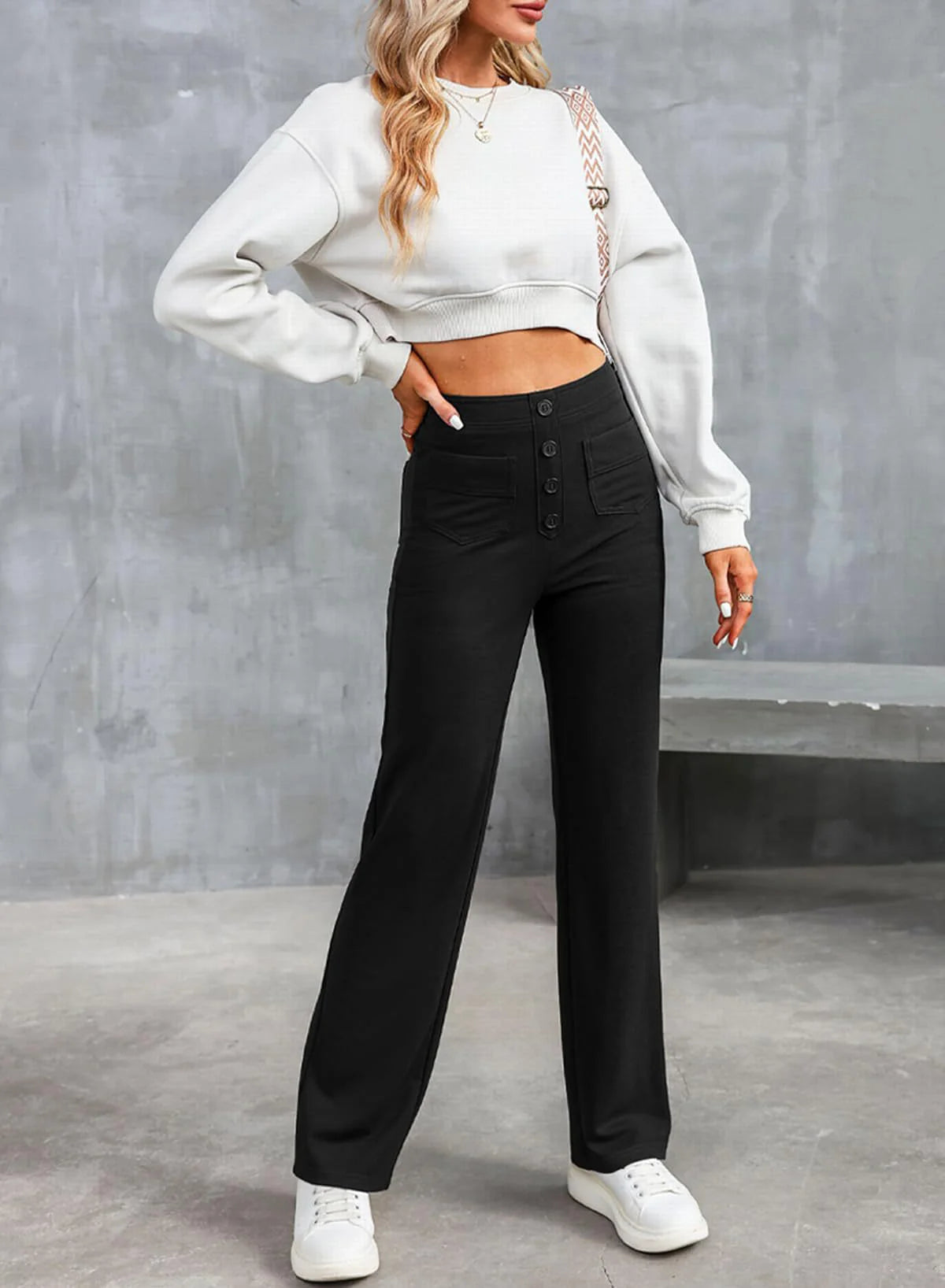 Eaksone - Multi Pocket High Elastic Pants