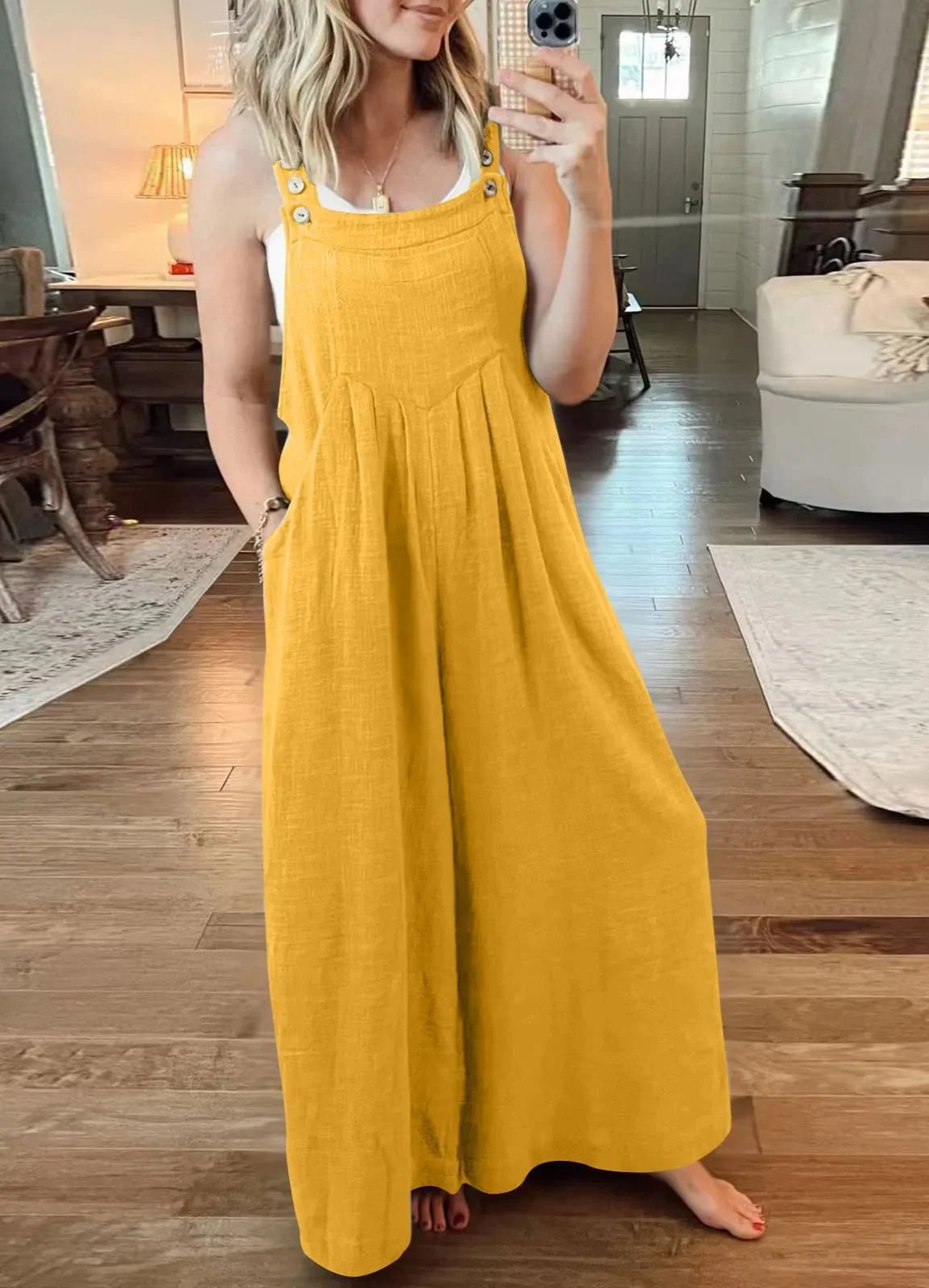 Eaksone - SALE PLUS SIZE WIDE LEG OVERALLS JUMPSUIT