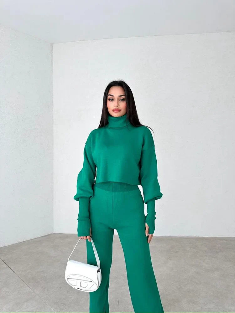 Eaksone - TURTLENECK GLOVE KNIT SUIT