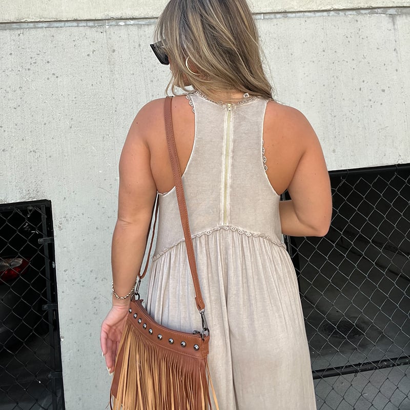 Eaksone - Slit Casual Simple Loose Maxi Long Dress