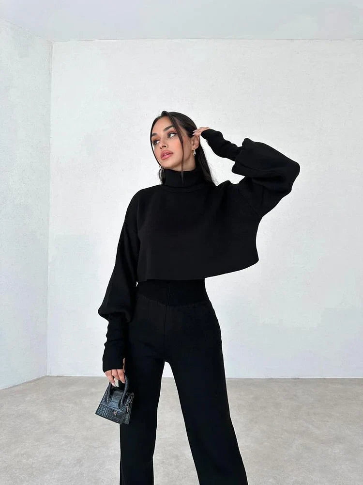 Eaksone - TURTLENECK GLOVE KNIT SUIT