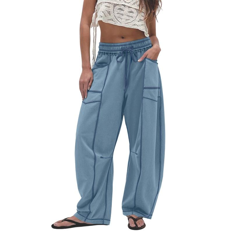 Eaksone - Womens Baggy Barrel Pants Wide Legs, Big Pockets, Zero Stress!