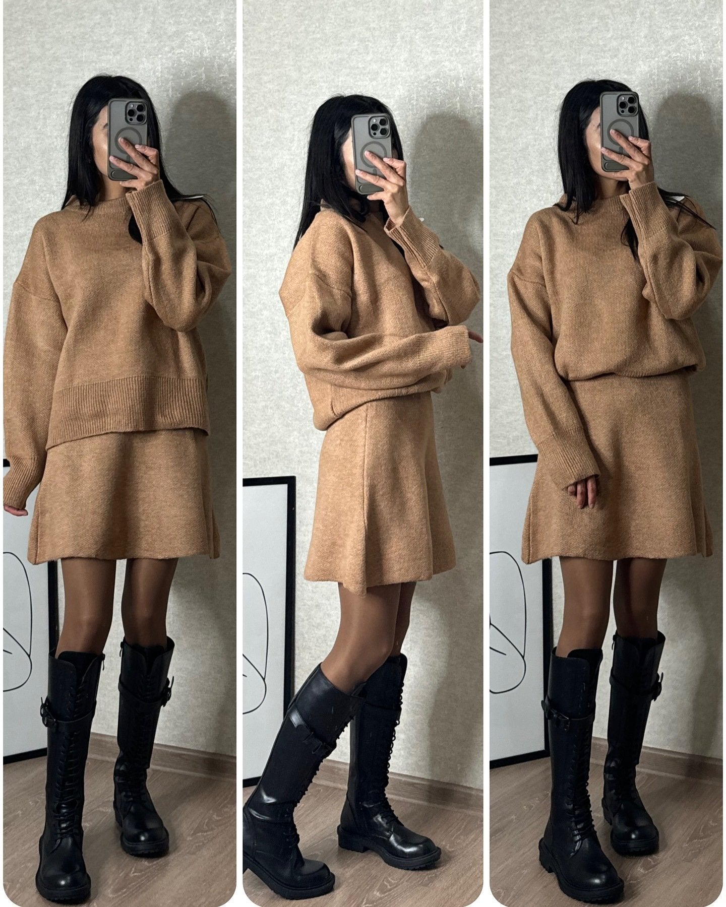 Eaksone - Knitted skirt suit