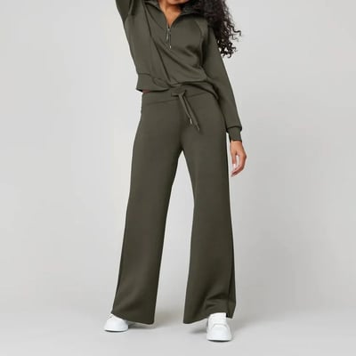 Eaksone - Long Sleeve Wide Leg Jumpsuit