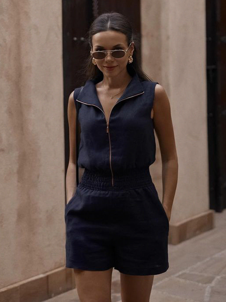 Eaksone - Summer Temperament Sleeveless Jumpsuit