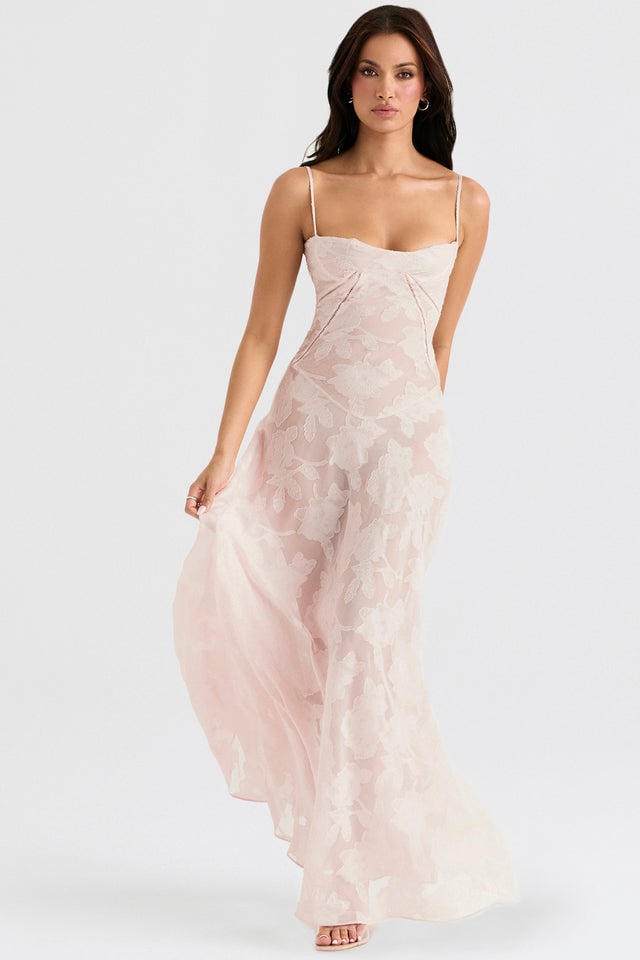 Eaksone - Fishbone halter dress crushed flower dress