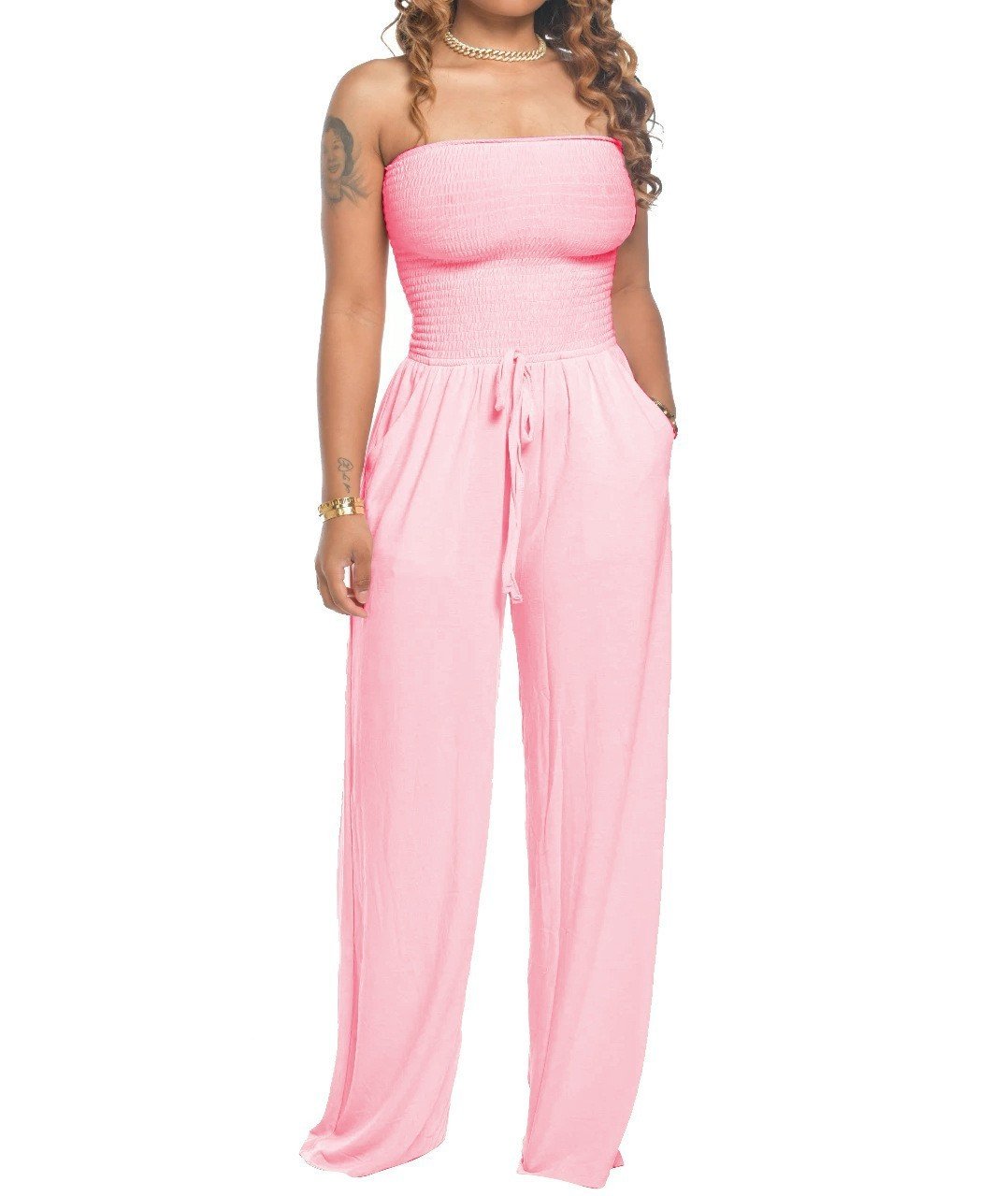 Eaksone - Newest Strapless Waist Jumpsuit